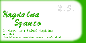 magdolna szanto business card